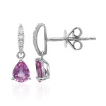 Boucles d'oreilles en or et saphir parme (cirari)