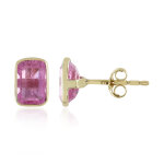 Boucles d'oreilles en or et saphir rose de madagascar Boucles d'oreilles en or et saphir rose de madagascar