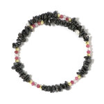 Bracelet en acier et h�matite noire (riya)