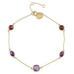 Bracelet en argent et am�thyste rose de france