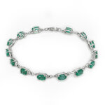 Bracelet en argent et emeraude de zambie