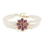 Bracelet en argent et grenat magenta (de melo essence)