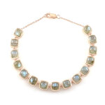 Bracelet en argent et labradorite verte de maniry (km by juwelo)