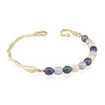 Bracelet en argent et perles de culture d?eau douce noires (tpc)