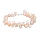 Bracelet en argent et perle de culture d'eau douce orange