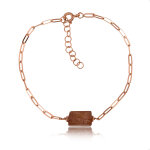 Bracelet en argent et quartz fraise (joias do para�so)