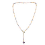 Collier en argent et am�thyste rose de france (tpc)