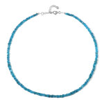 Collier en argent et apatite bleu n�on