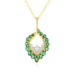 Collier en argent et emeraude de zambie (gems en vogue)