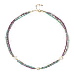 Collier en argent et grenat magenta (riya)