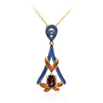 Collier en argent et grenat du mozambique