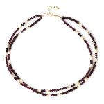 Collier en argent et grenat du mozambique (riya)