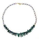Collier en argent et h�matite dor�e