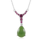 Collier en argent et jade du canada