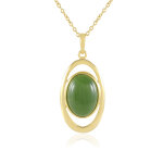 Collier en argent et jade du canada