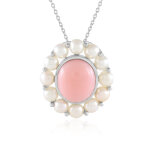 Collier en argent et opale rose (de melo essence)