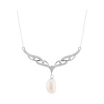 Collier en argent et perle blanche de culture d'eau douce