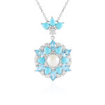 Collier en argent et perle blanche de culture d'eau douce (de melo essence)