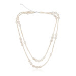 Collier en argent et perle blanche de culture d'eau douce (tpc)