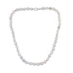 Collier en argent et perle de culture d'eau douce argent�e (tpc)