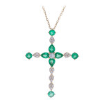 Collier en or et emeraude de zambie aaa (cirari)