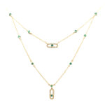Collier en or et emeraude de zambie aaa (de melo) Collier en or et emeraude de zambie aaa (de melo)