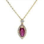 Collier en or et rubis aaa du mozambique