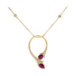 Collier en or et rubis aaa du mozambique