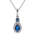 Collier en or et saphir bleu de ceylan