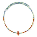 Collier ras du cou en acier et cornaline (riya)