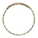 Collier ras du cou en acier et grenat du mozambique (riya)