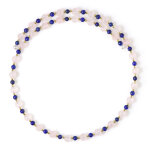 Collier ras du cou en acier et quartz rose (riya)