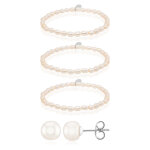 Parure en argent et perle blanche de culture d'eau douce (tpc)