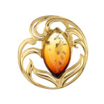 Pendentif en argent et ambre de la baltique lever du soleil (dagen)