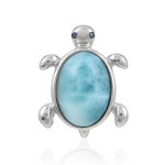 Pendentif en argent et larimar