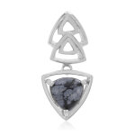 Pendentif en argent et obsidienne flocon - de - neige