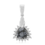 Pendentif en argent et obsidienne flocon - de - neige