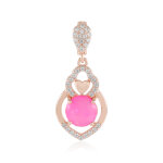 Pendentif en argent et opale rose d'�thiopie