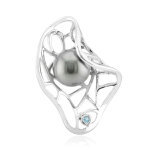 Pendentif en argent et perle de culture de tahiti (tpc)