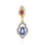 Pendentif en argent et saphir bleu de ceylan non chauff
