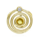 Pendentif en argent et saphir jaune (monosono collection) Pendentif en argent et saphir jaune (monosono collection)