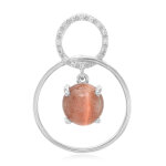 Pendentif en argent et scapolite ?il - de - chat