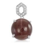 Pendentif en argent et scapolite ?il - de - chat