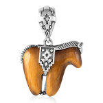 Pendentif en argent et ?il de tigre (desert chic)