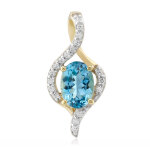 Pendentif en or et aigue - marine santa maria