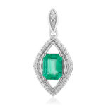 Pendentif en or et emeraude de zambie aaa (de melo)