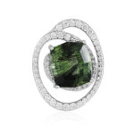 Pendentif en or et p�ridot � inclusions de ludwigite (de melo)