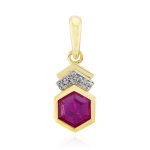 Pendentif en or et rubis du mozambique