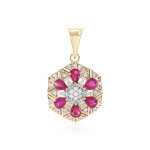 Pendentif en or et rubis du mozambique (d'vyere) Pendentif en or et rubis du mozambique (d'vyere)