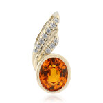 Pendentif en or et saphir orange de ban ka cha